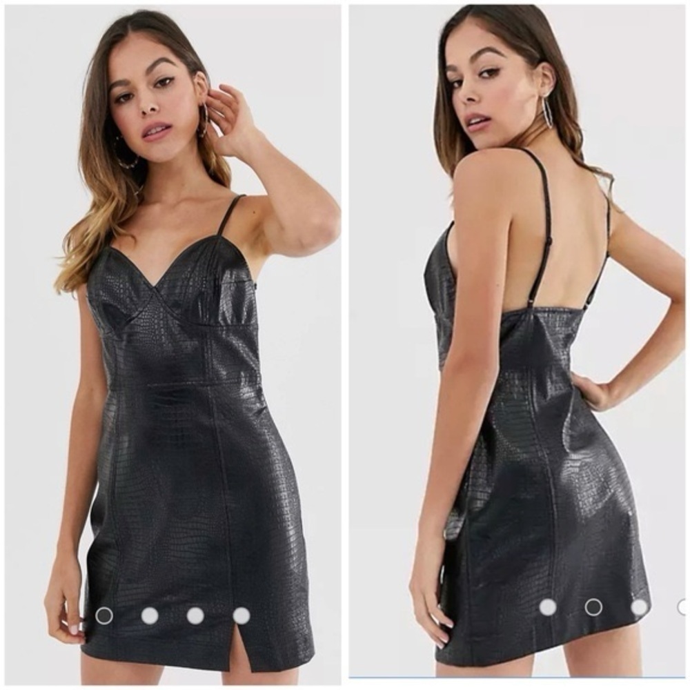 J.O.A. Black Textured Backless Dress Size Small